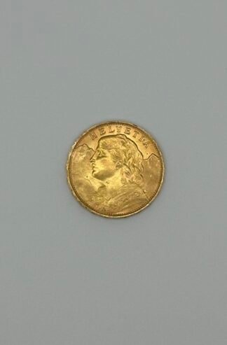 Swiss Gold 20 Francs Helvetia Coin AU (Random Year)
