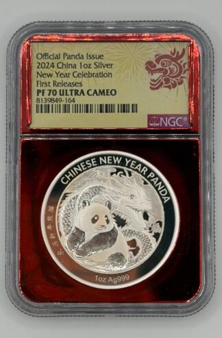 2024 China 1 Ounce Silver New Year Celebration Panda Ultra High Relief Proof (NGC PF70UC) First Release