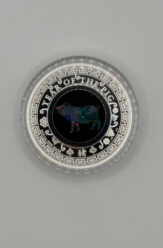 2019 Australia 1 oz Silver Opal Lunar Pig Proof with Box and COA