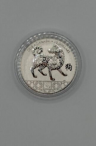 2018 Canada 1/2 oz Proof Silver $10 Lunar Year of the Dog (Box and COA)