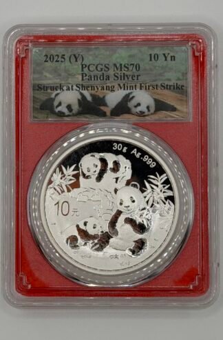 2025 China 30-gm Silver Panda PCGS MS70 First Strike (Red Core)