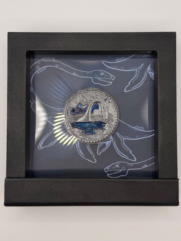 2022 Niue Silver Nessie, The Loch Ness Monster Black Proof Coin with Box and COA