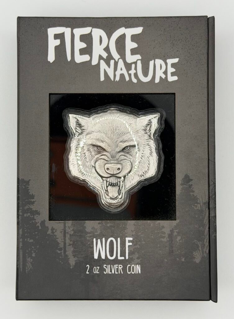 2023 Niue 2 oz .999 Silver $5 Fierce Nature - Wolf