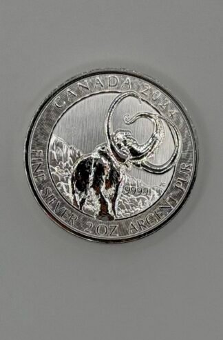 2024 RCM 2 oz .999 Silver Ice Age of Canada Woolly Mammoth BU Coin
