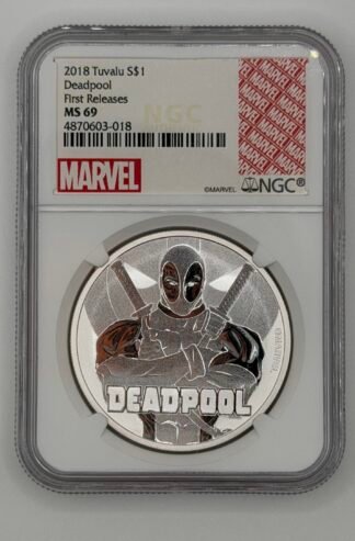 2018 Tuvalu $1 .9999 1-oz Silver Deadpool NGC MS69 First Release