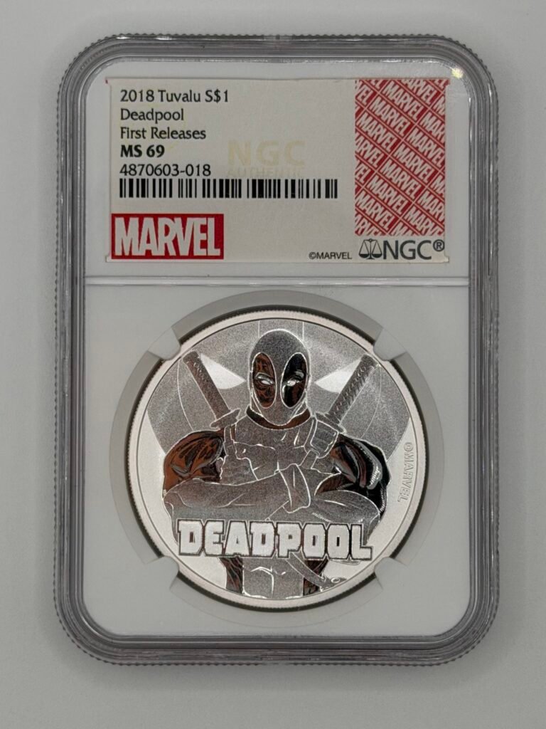 2018 Tuvalu $1 .9999 1-oz Silver Deadpool NGC MS69 First Release