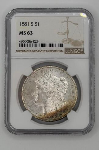 1881 S Morgan Silver Dollar NGC (MS-63) Choice Gem BU