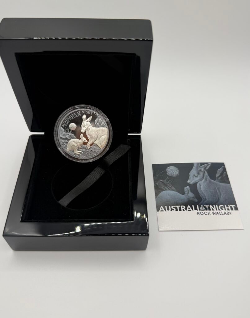 2024 Niue 1 oz .999 Silver Proof Australia at Night (Rock Wallaby) (Box and COA)