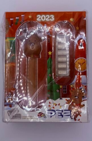 2023 Reindeer Christmas PEZ Dispenser. PAMP Suisse w/30g .9999 Silver Bars Sealed