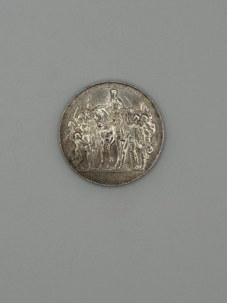 1913-A Germany Silver 3 Mark Prussia 100th Anniversary .90 Coin