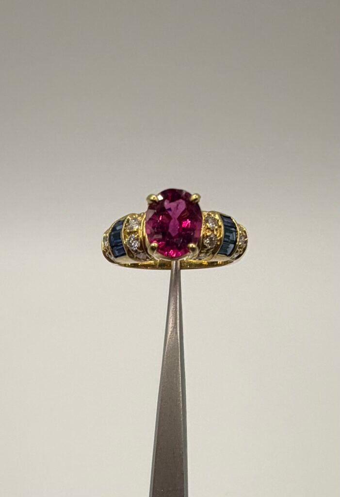 Diamond, Sapphire and Ruby Ring (18k) Yellow Gold
